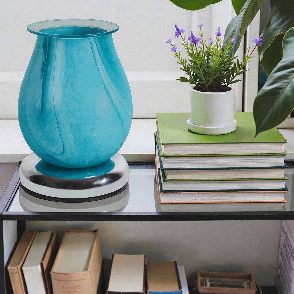 Electric Scented Wax Melt Tart Warmer Teal Swirl Aroma Diffuser Touch Control