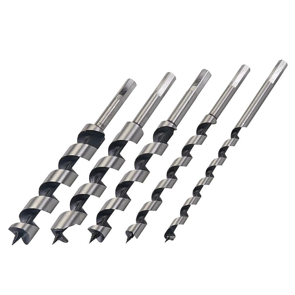 5pc Auger Drill Bit Set 10mm-25mm Hex Shank High Carbon Steel Wood Joinery Silverline 298528