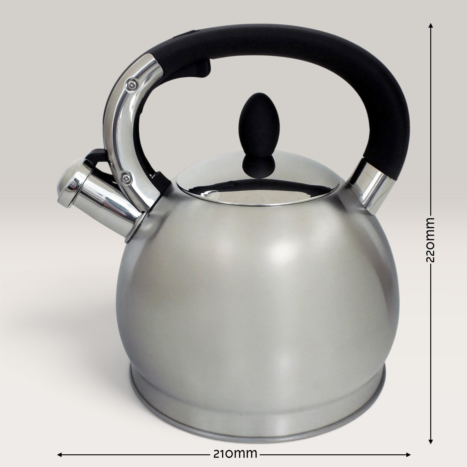 3.5L Stovetop Whistling Kettle with Stylish Brushed Stainless Steel Finish | Suitable for Electric, Induction and Gas Hobs