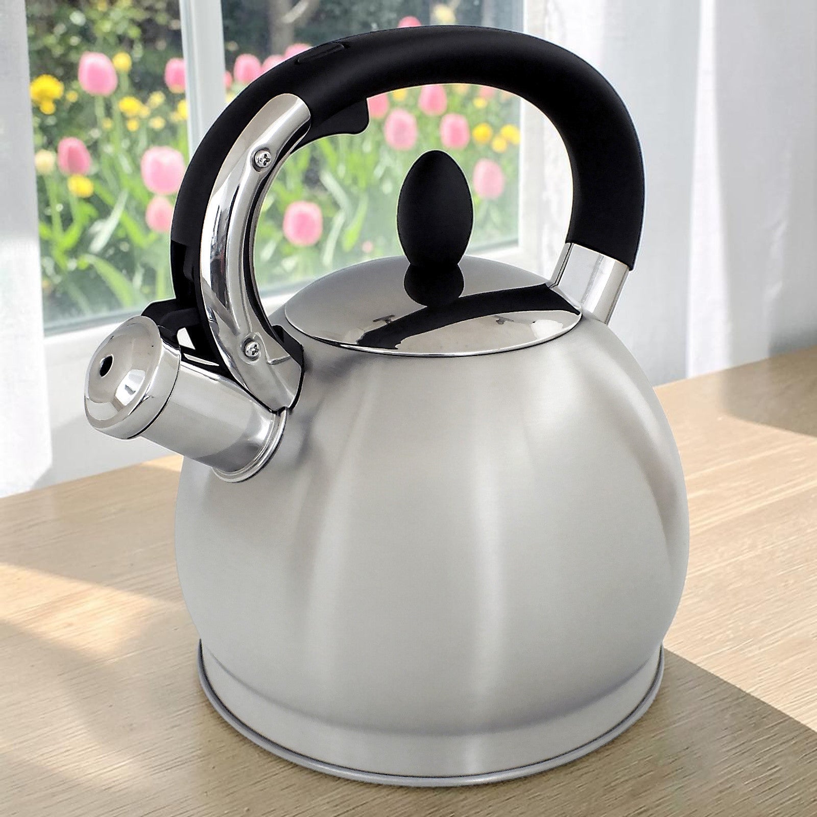 3.5L Stovetop Whistling Kettle with Stylish Brushed Stainless Steel Finish | Suitable for Electric, Induction and Gas Hobs