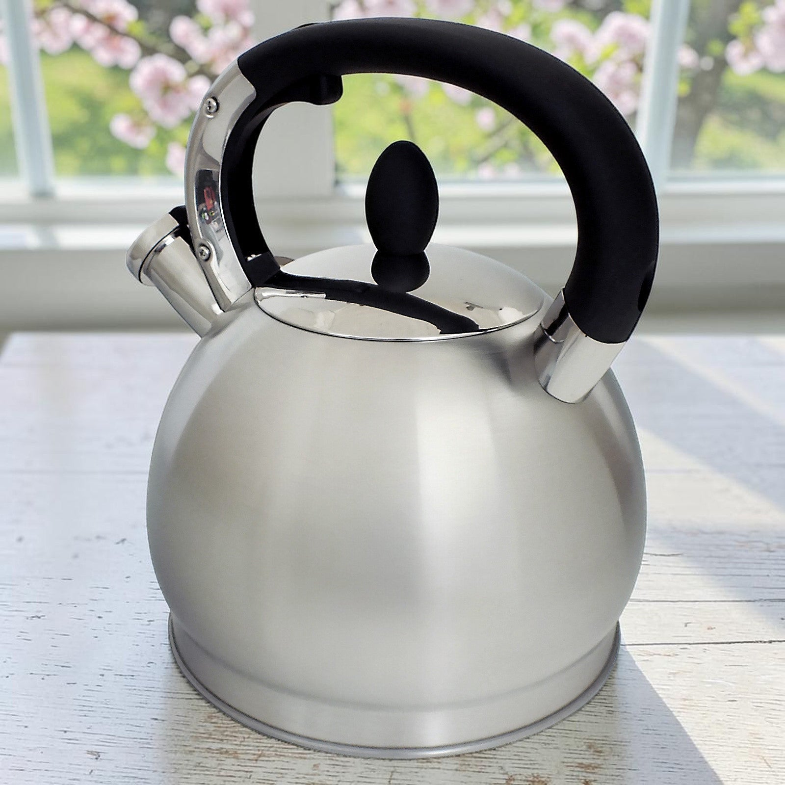 3.5L Stovetop Whistling Kettle with Stylish Brushed Stainless Steel Finish | Suitable for Electric, Induction and Gas Hobs