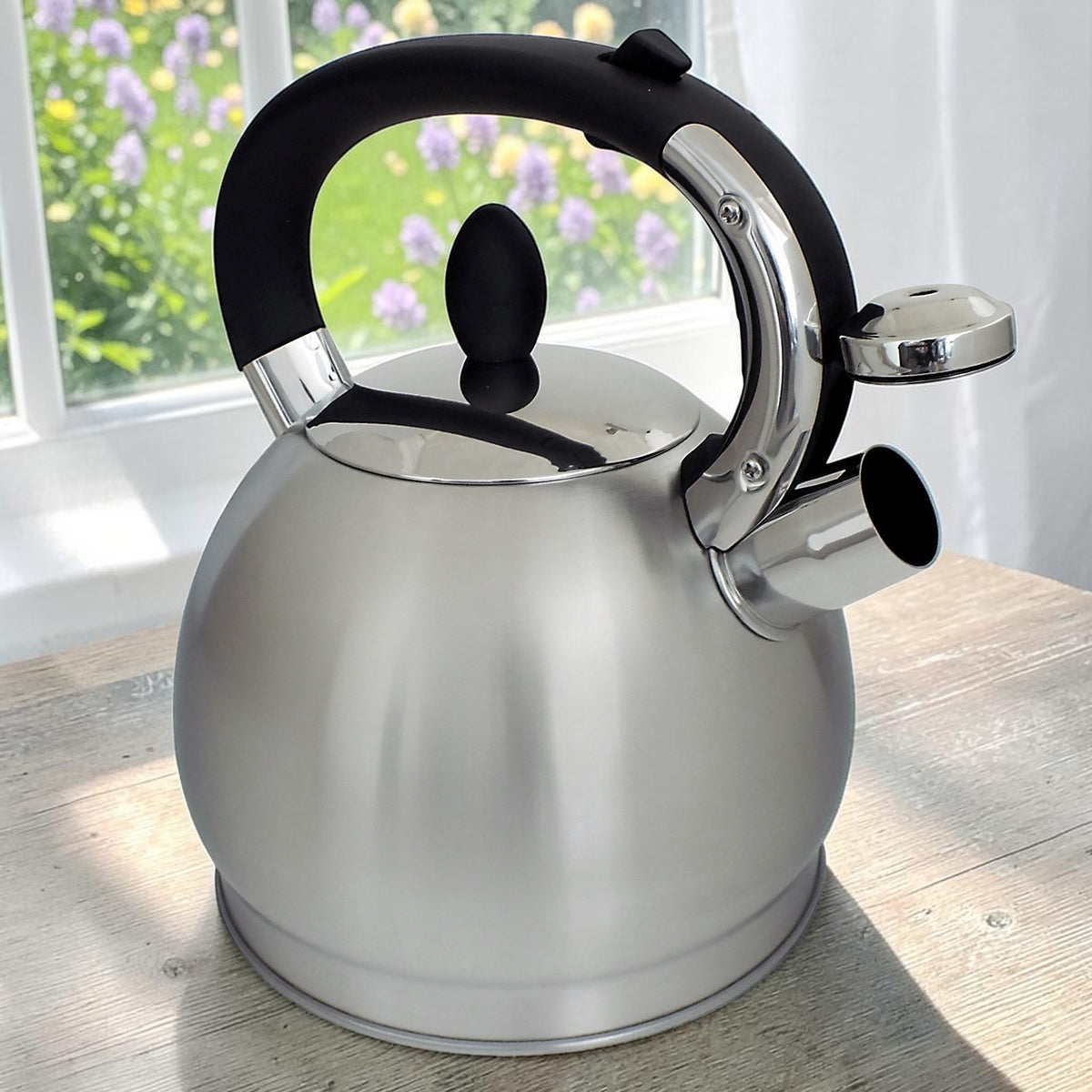 3.5L Stovetop Whistling Kettle with Stylish Brushed Stainless Steel Finish | Suitable for Electric, Induction and Gas Hobs