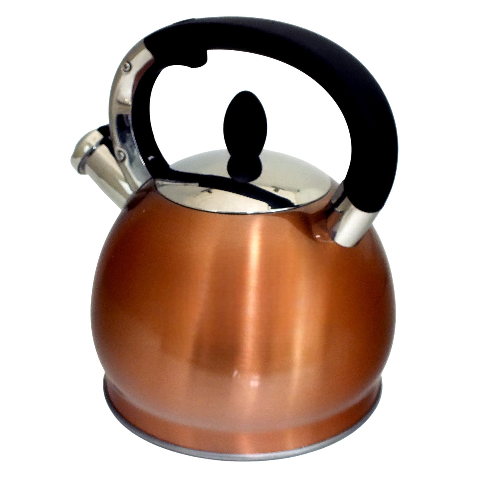 Voche 3.5L Stovetop Whistling Kettle Stainless Steel with Stylish Copper Finish | Suitable for Electric, Induction and Gas Hobs