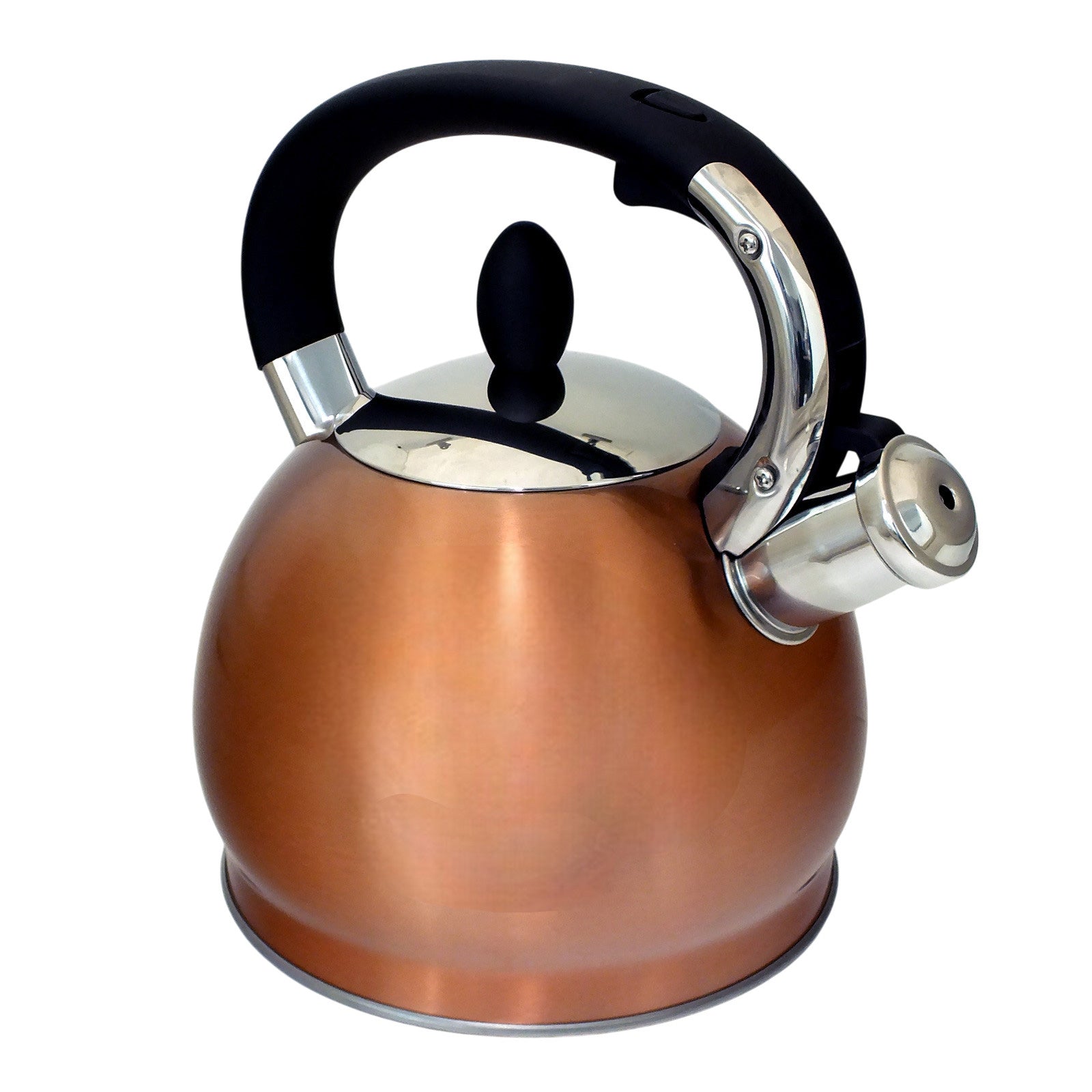 Voche 3.5L Stovetop Whistling Kettle Stainless Steel with Stylish Copper Finish | Suitable for Electric, Induction and Gas Hobs