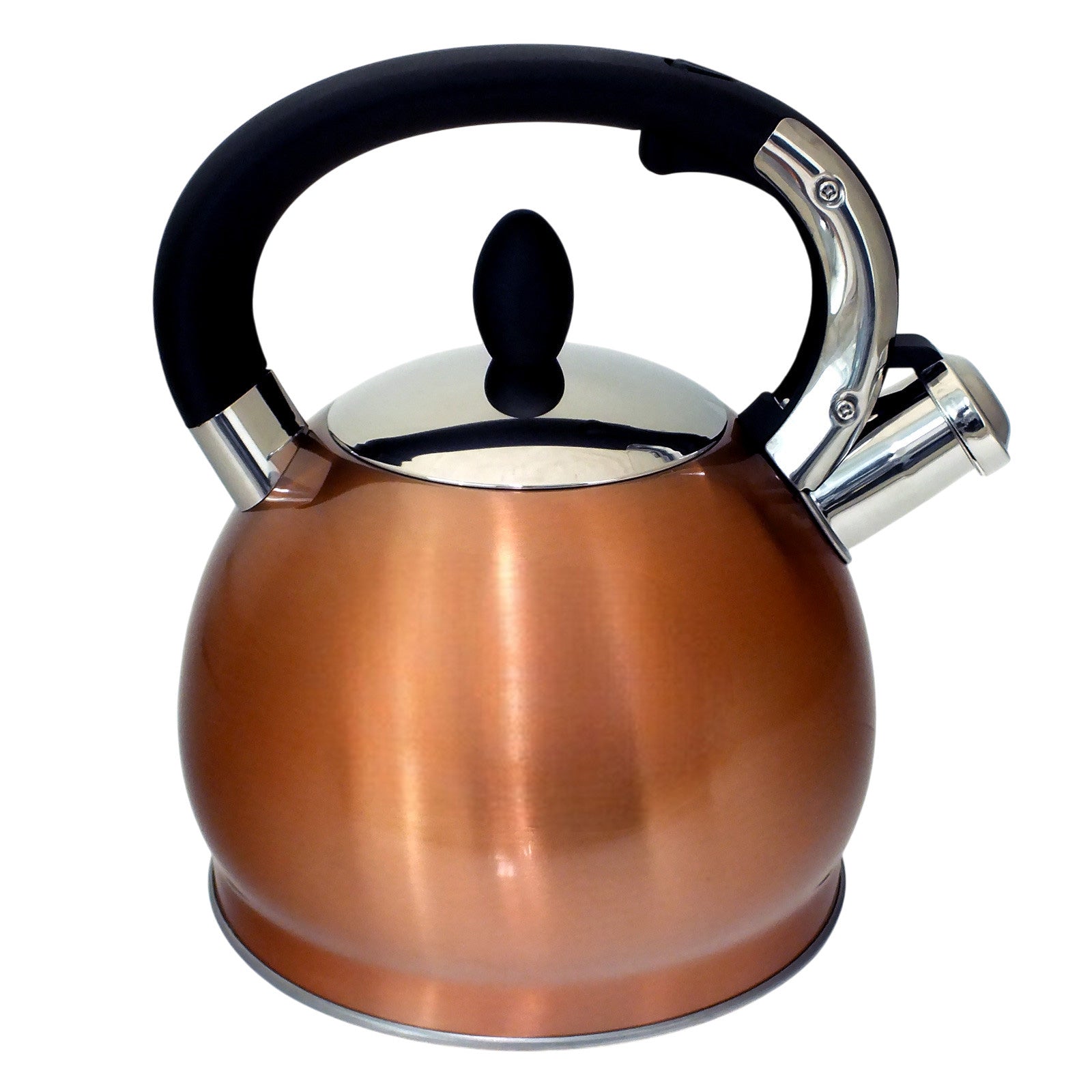 Voche 3.5L Stovetop Whistling Kettle Stainless Steel with Stylish Copper Finish | Suitable for Electric, Induction and Gas Hobs