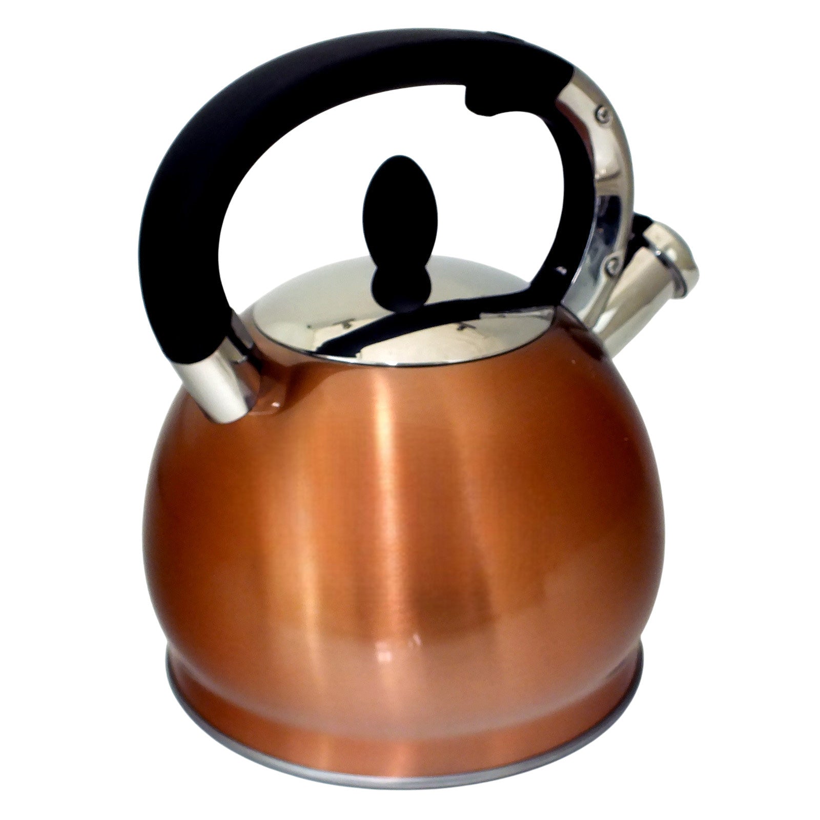 Voche 3.5L Stovetop Whistling Kettle Stainless Steel with Stylish Copper Finish | Suitable for Electric, Induction and Gas Hobs