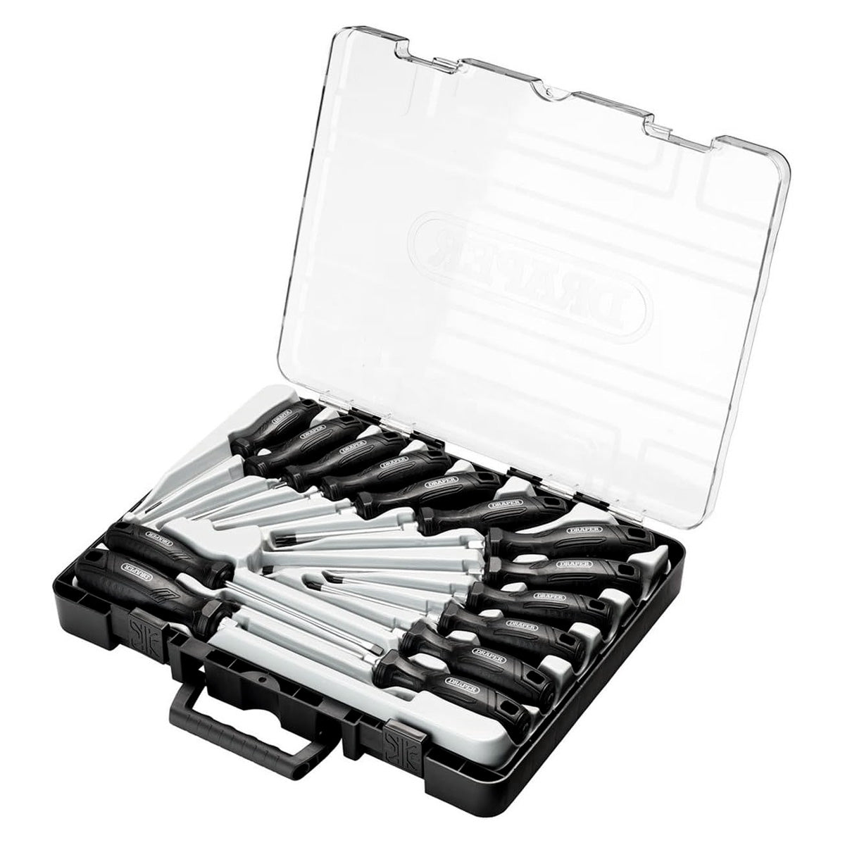 Draper 13588 14pc Hard Grip Screwdriver Set with Case | CRV Slotted Philips Pozi Torx