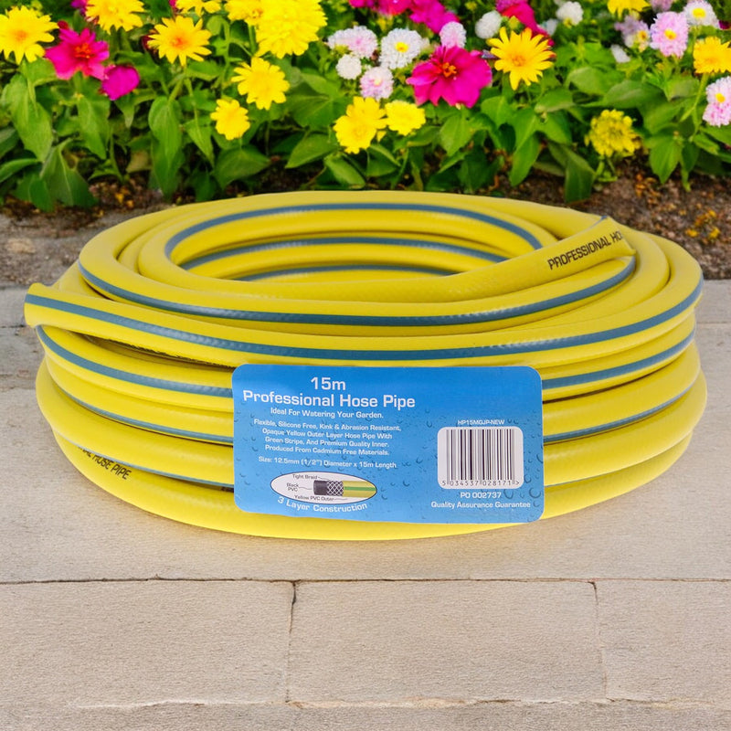 Heavy Duty Reinforced Garden Hose Pipe | 15m-50m Hosepipe | Connectors and Guide also available