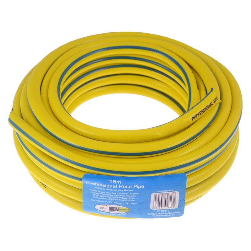 Heavy Duty Reinforced Garden Hose Pipe | 15m-50m Hosepipe | Connectors and Guide also available