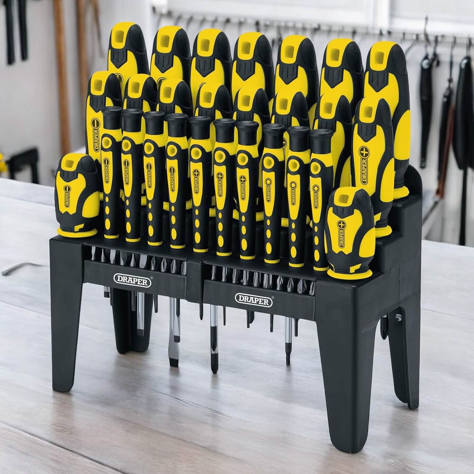 Draper 16824 47 Piece Soft Grip Screwdriver & Bits Set with Storage Stand | Plain Slotted PH PZ TX-STAR