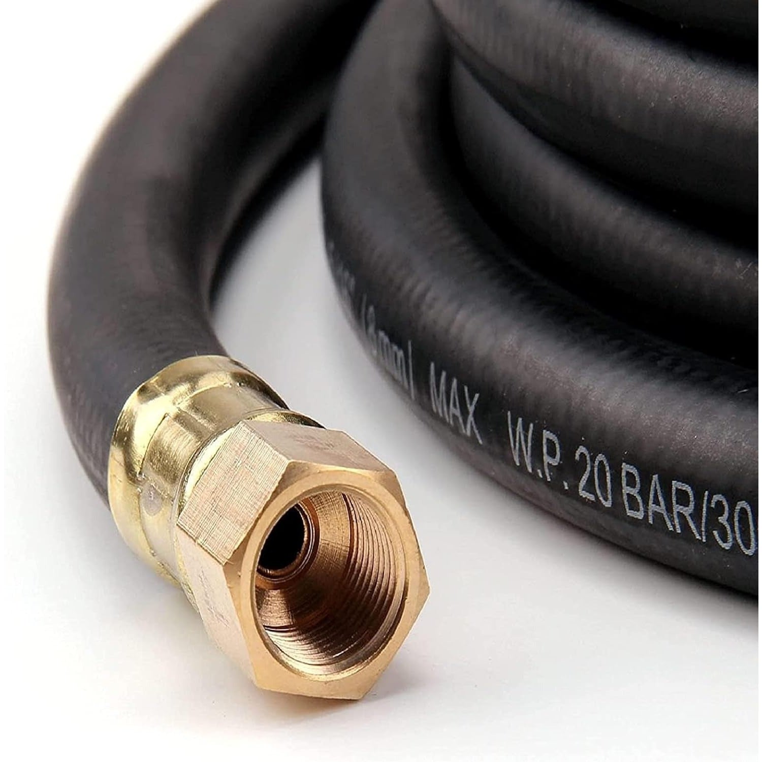 Air Compressor Hose 15m Air Line Rubber Hose 9.5mm ID X 15mm OD Compressor Hose Kit 5 Quick Release Fittings 1/4" Pneumatic Air Hose Pressure 300Psi