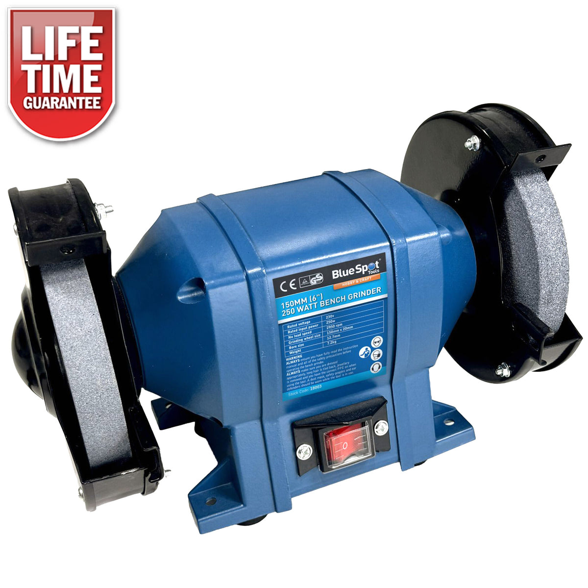 150mm (6") 250W Twin Bench Grinder and Polisher | Lifetime Warranty