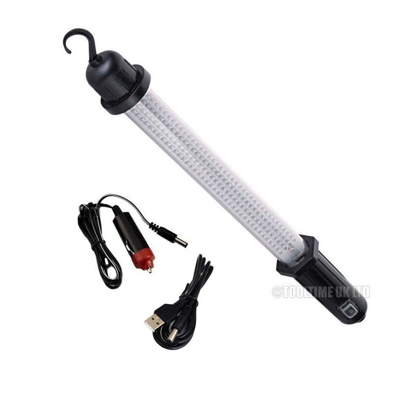 20 PACK - 160 Led Rechargeable Cordless Work Light + 12V Car Charger + Usb Charging Cable - tooltime.co.uk