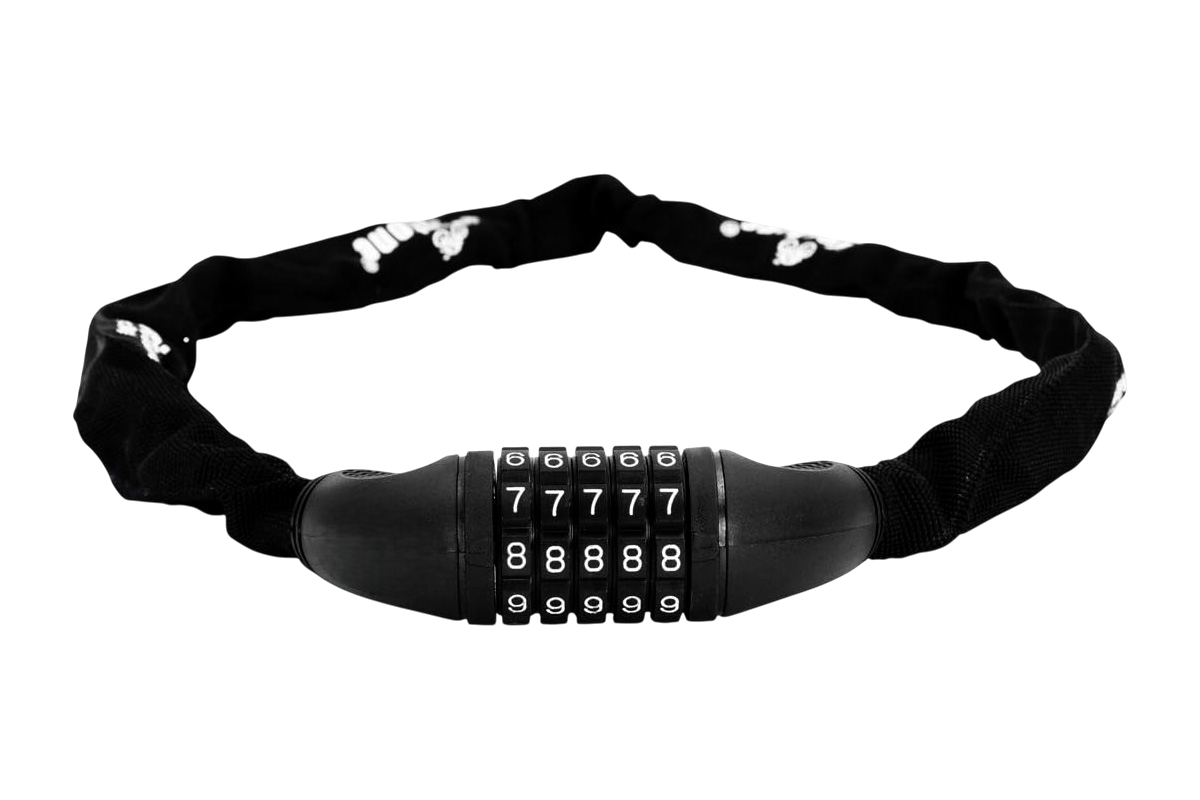 0.9m Bike Security Chain with 5 Digit Combination Lock plus 2pc Cycle Lights Set