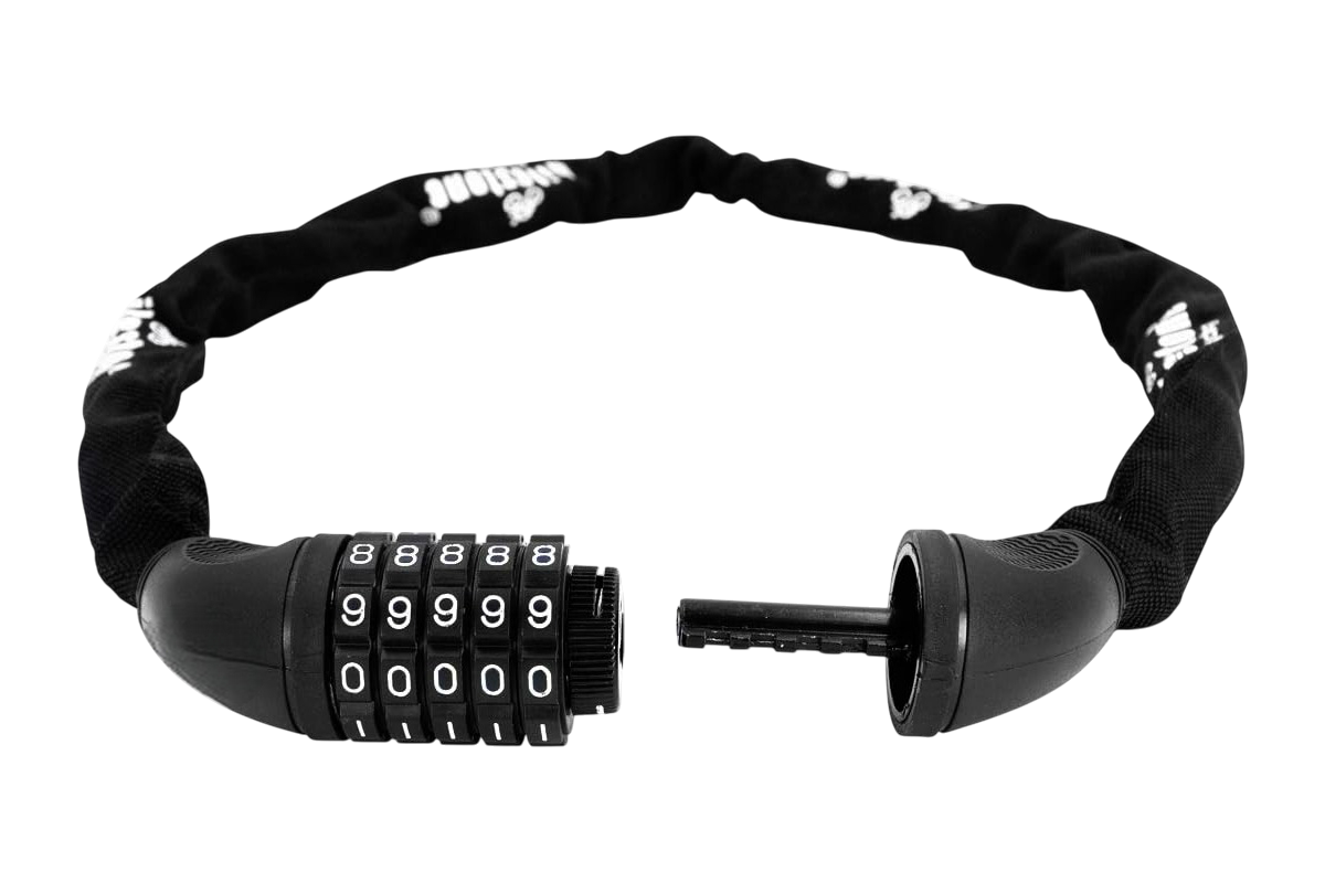 0.9m Bike Chain with Combination Lock Padlock, Cycle Lights & 4pc Hi Vis Safety Bands