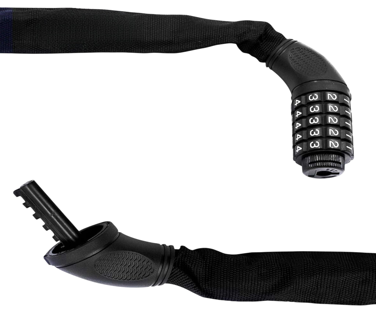 0.9m Bike Chain with Combination Lock Padlock plus Cycle Lights & 2pc Hi Vis LED Armbands