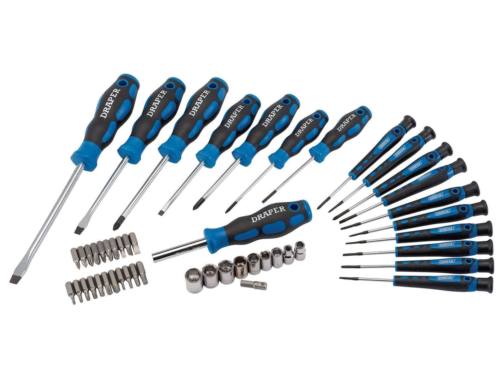 Draper Screwdriver Socket and Bit Set + Storage Carry Rack (49Pce) 20721