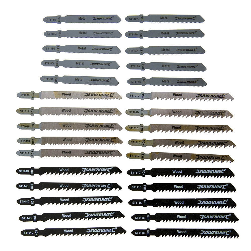 Silverline 450W Electric Jigsaw plus 31 Assorted Wood and Metal Saw Blades