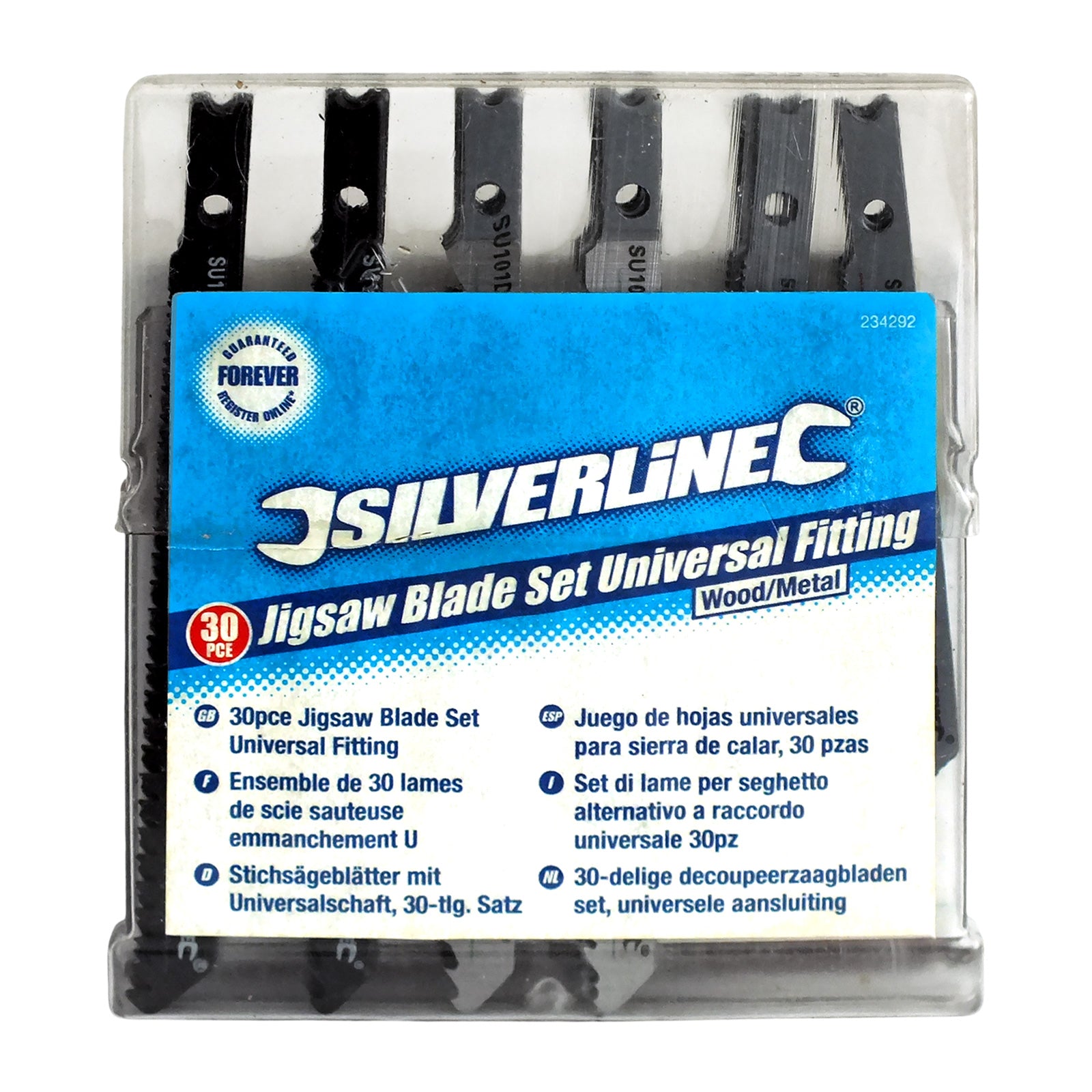 Silverline 234292 30pc Assorted Jigsaw Blades for Wood & Metal Universal Fitting