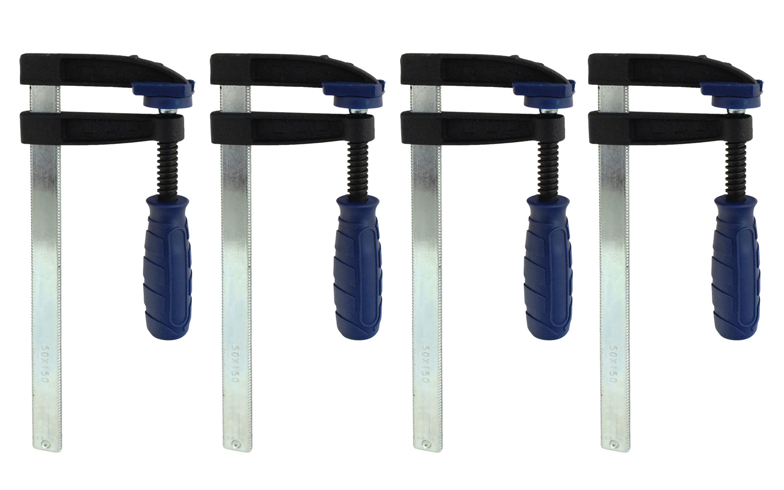 4 Pack of Draper 6" F Clamps Quick Action Bar Clamps | 150mm x 50mm