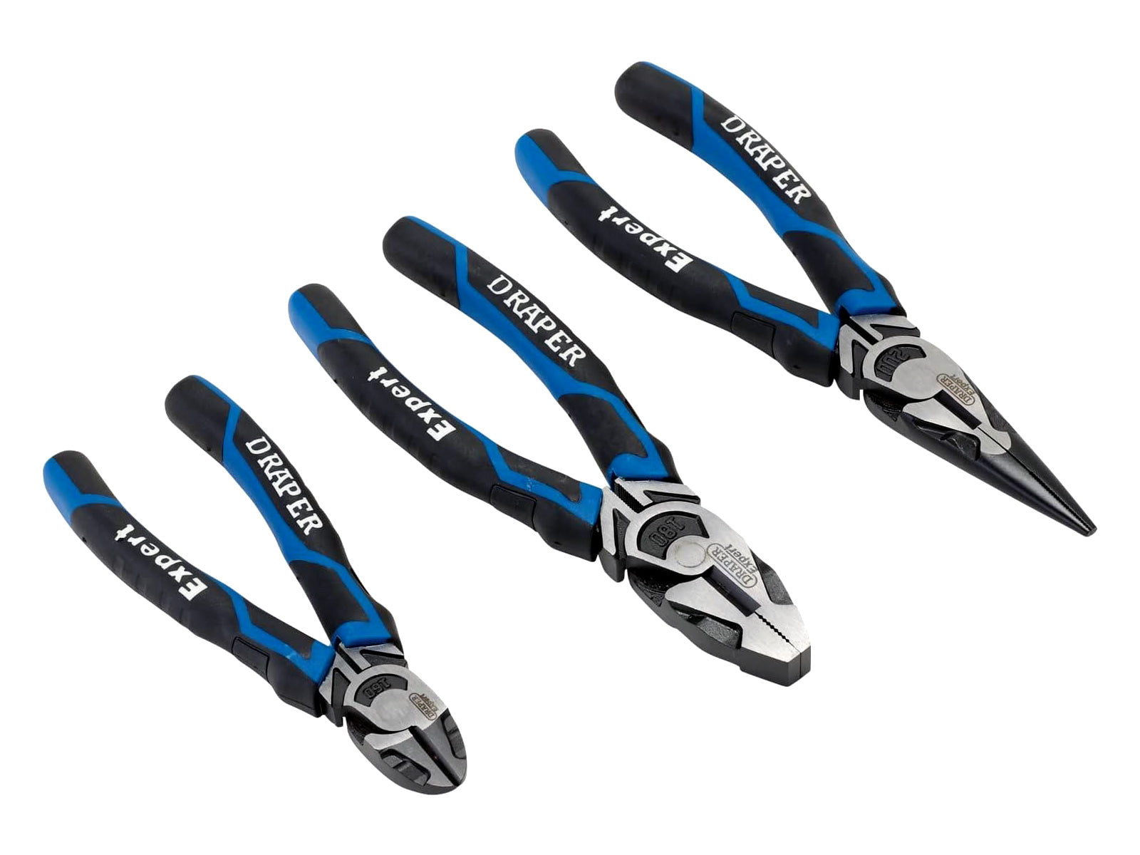 Draper Expert 28033 3pc Carbon Steel Pliers Set | High Leverage Combination Side Cutters and Long Nose