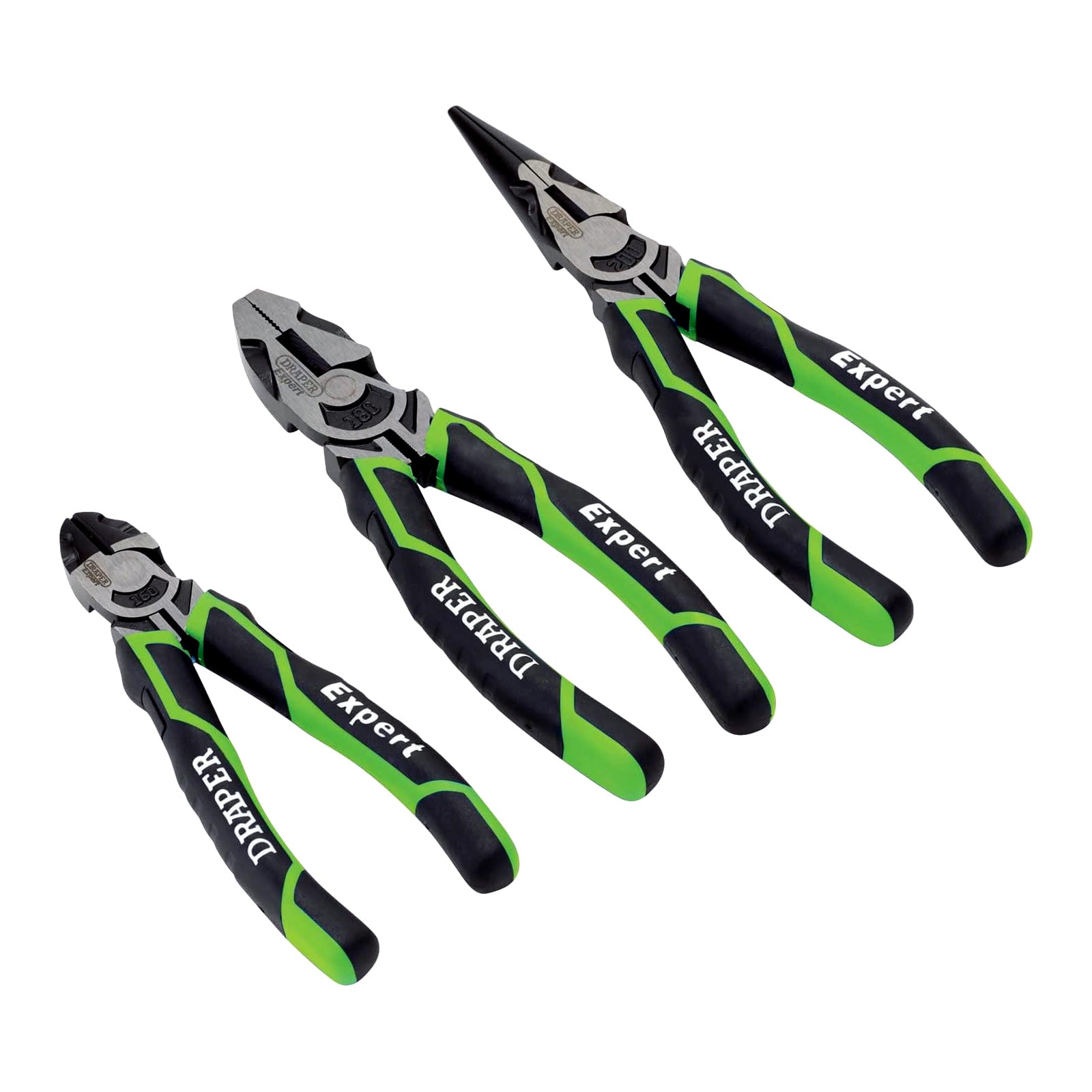 Draper Expert 28035 3pc Pliers Set | High Leverage Side Cutters Long Nose and Combination | Lifetime Warranty