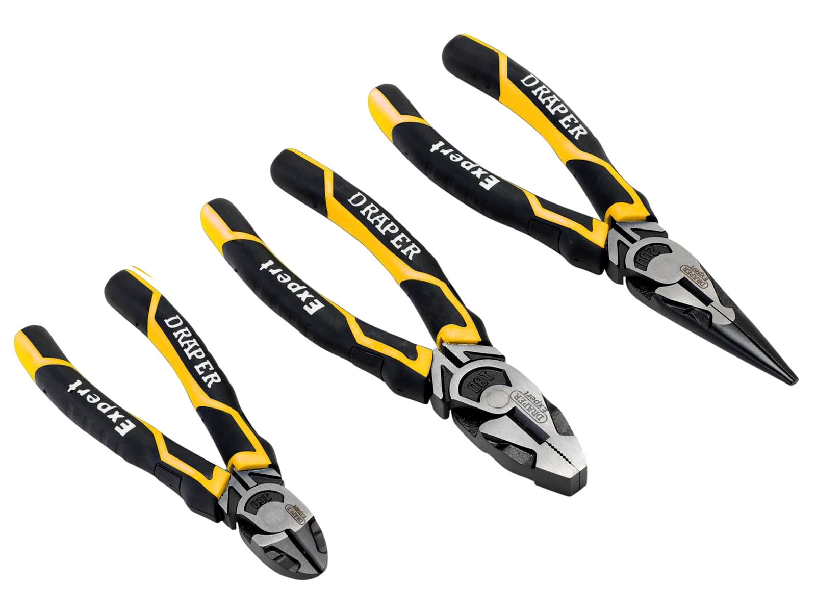 Draper Expert 28038 3pc Pliers Set High Leverage Carbon Steel | Combination, Side Cutters and Long Nose