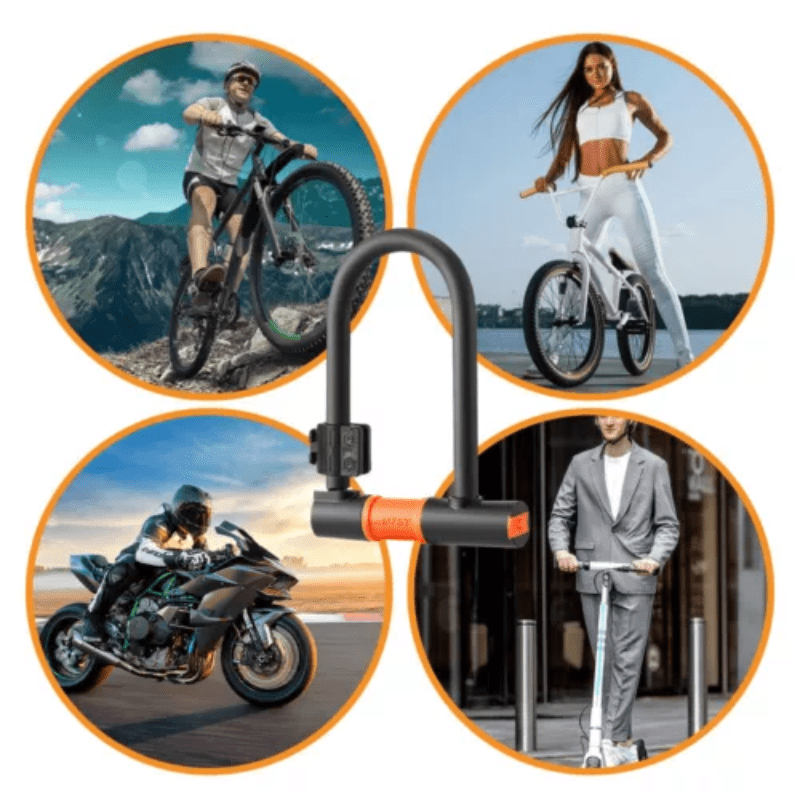 1 Set Heavy Duty Bike D Lock with 5ft/1.2m High Security Steel Cable&Sturdy Mounting Bracket&Key Theft Bicycle Locks for Road Bike, Electric Bike, Mountain Bike, Folding Bike