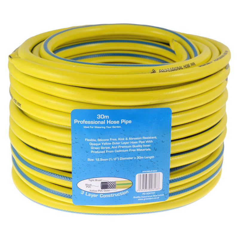 Heavy Duty Reinforced Garden Hose Pipe | 15m-50m Hosepipe | Connectors and Guide also available
