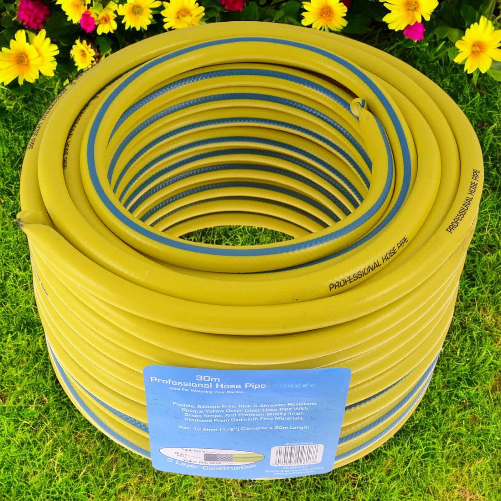 Heavy Duty Reinforced Garden Hose Pipe | 15m-50m Hosepipe | Connectors and Guide also available