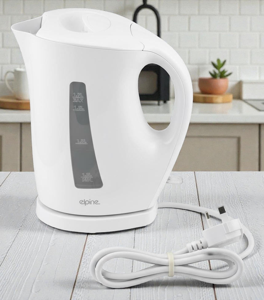 White Cordless Electric Kettle 1.7L Jug 2200W Fast Boil with Strix Controller