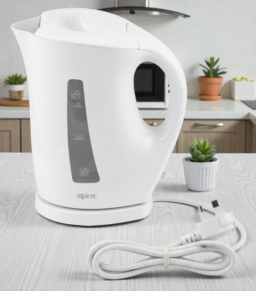 Cordless Electric Kettle 2200W Fast Boil 1.7L Auto Shut-Off - White or Black