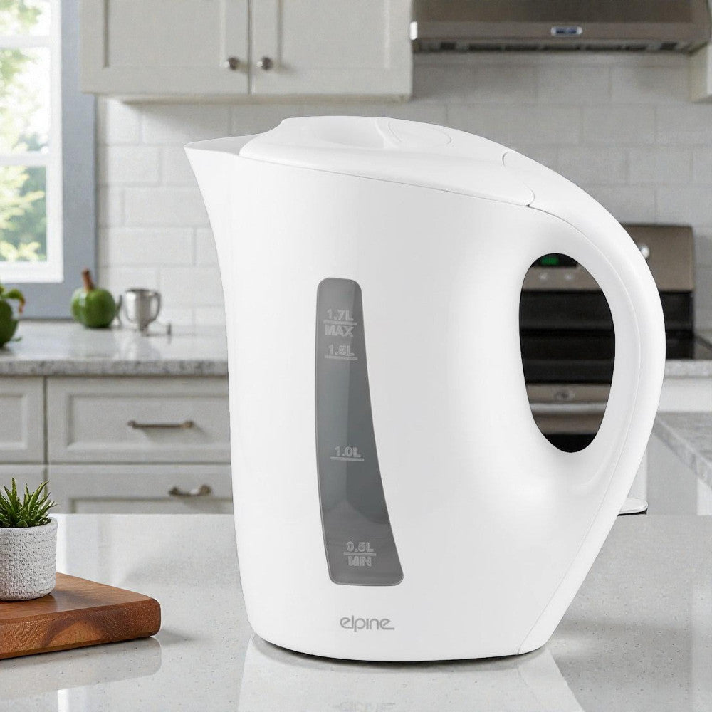 Cordless Electric Kettle 2200W Fast Boil 1.7L Auto Shut-Off - White or Black