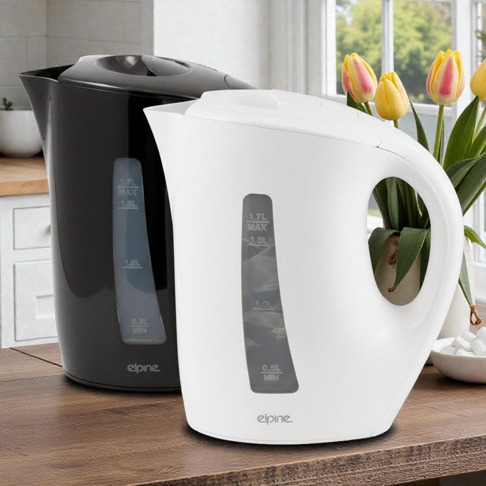 Cordless Electric Kettle 2200W Fast Boil 1.7L Auto Shut-Off - White or Black