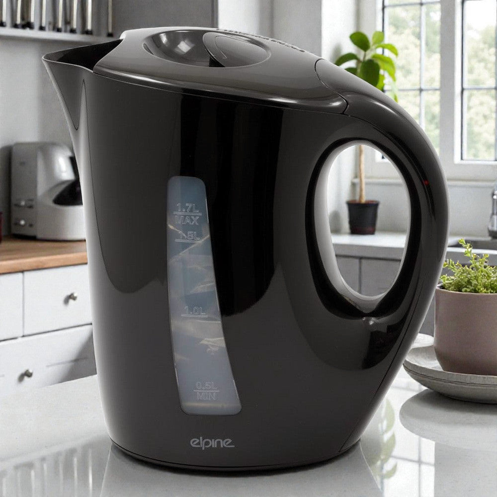 Black Cordless Electric Kettle & 4 Slice Toaster Set | 1.7L Jug | Variable Browning Control