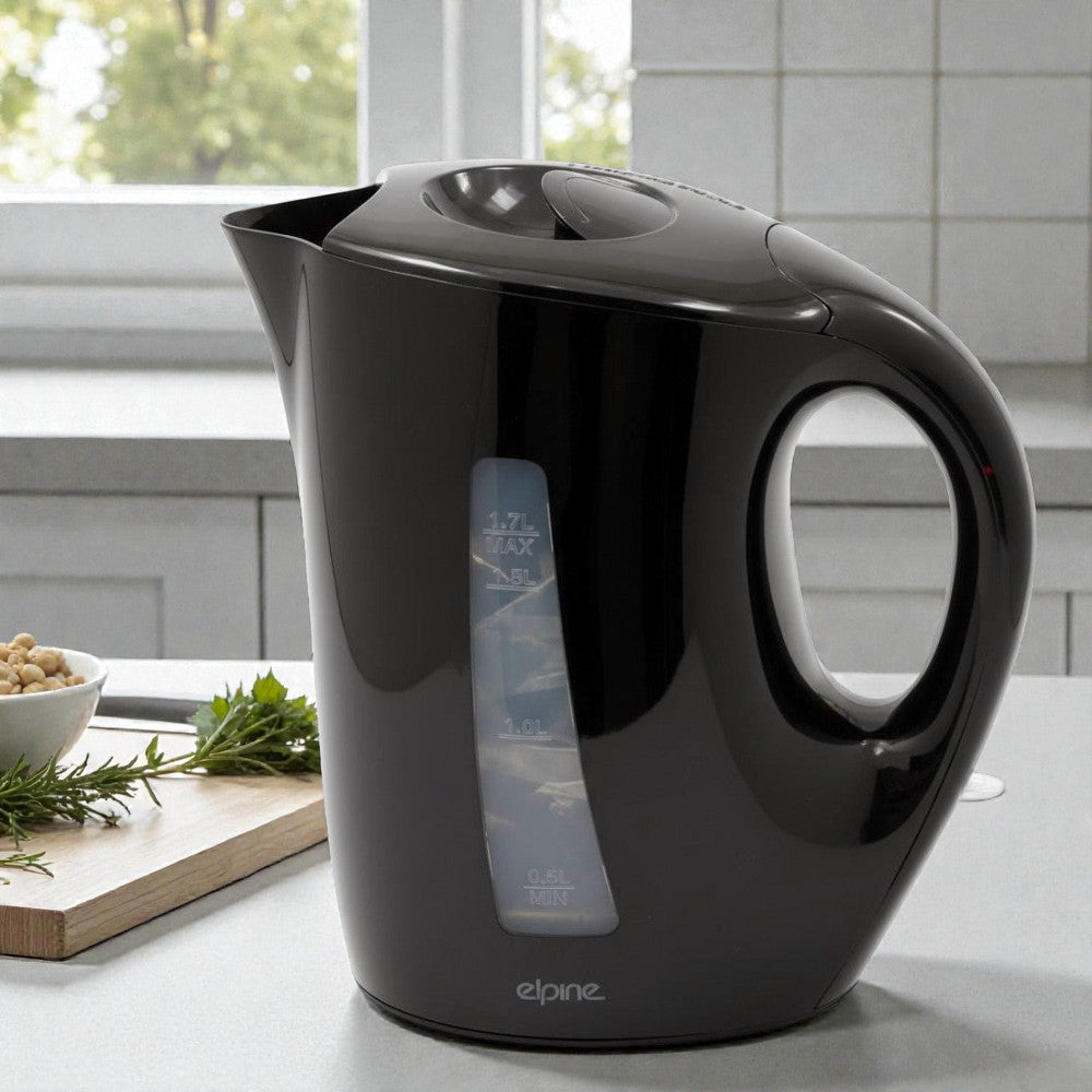 Black Cordless Electric Kettle & 4 Slice Toaster Set | 1.7L Jug | Variable Browning Control