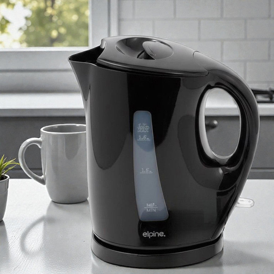 Black Cordless Electric Kettle & Toaster Set | 1.7L Jug 2200W Fast Boil | 2 Slices with Variable Browning Control
