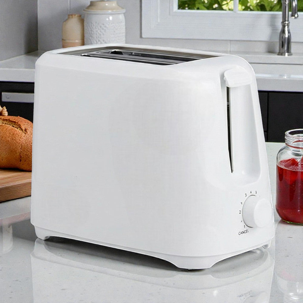 2 Slice Toaster White 700W Electric Cool Touch Variable Browning Control Defrost