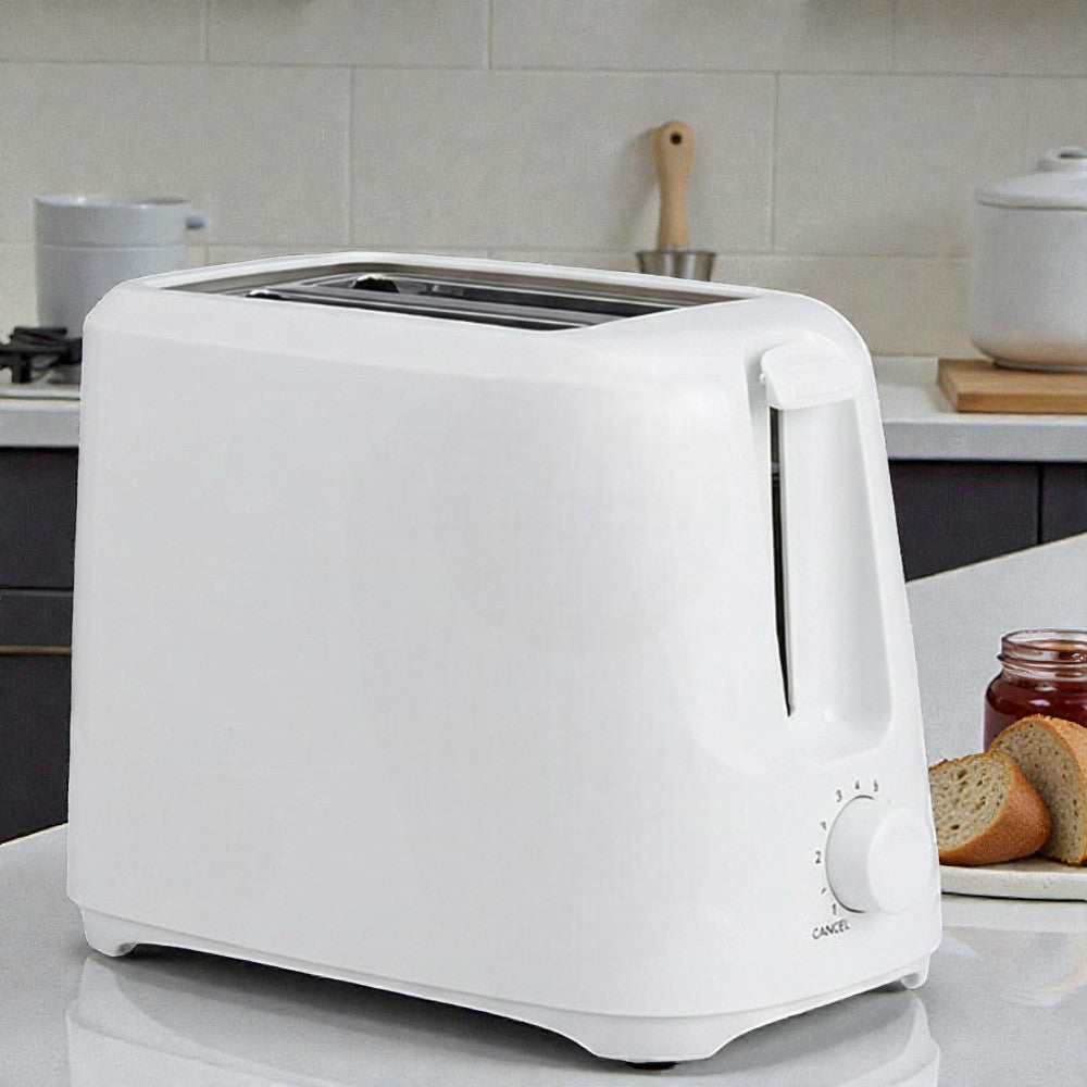 White Electric Kettle & Toaster Set | 1.7L Cordless Jug | 2 Slice with 6 Level Browning Control