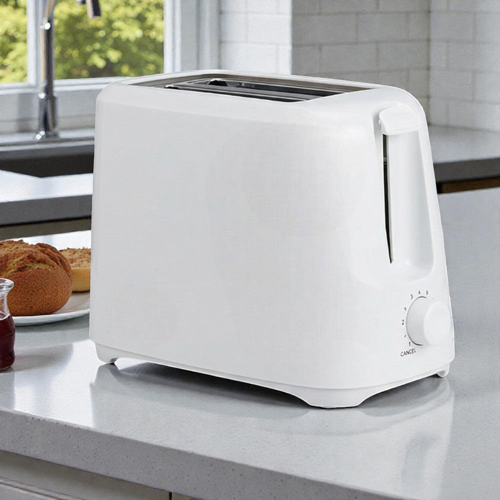 White Electric Kettle & Toaster Set | 1.7L Cordless Jug | 2 Slice with 6 Level Browning Control