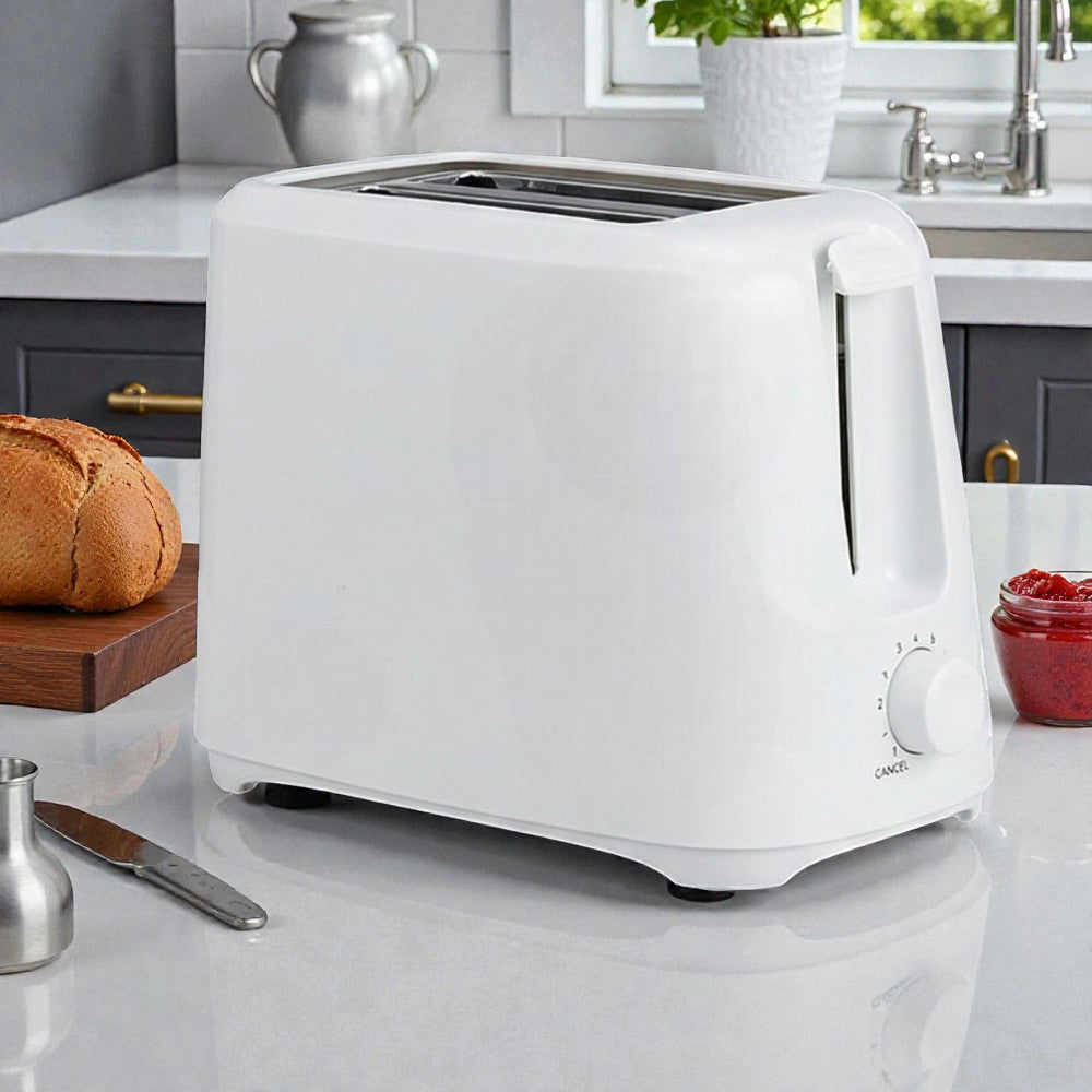 White Cordless Electric Kettle & Toaster Set | 2200W 1.7L Jug | 2 Slices 6 Level Variable Browning
