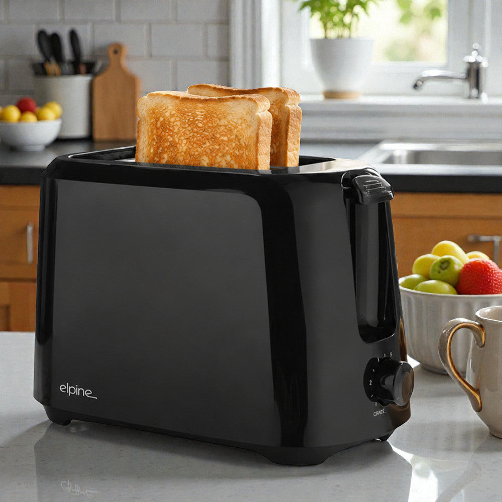 Black Cordless Electric Kettle & Toaster Set | 1.7L Jug 2200W Fast Boil | 2 Slices with Variable Browning Control