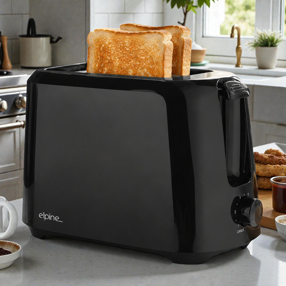 Black Cordless Electric Kettle & Toaster Set | 1.7L Jug 2200W Fast Boil | 2 Slices with Variable Browning Control
