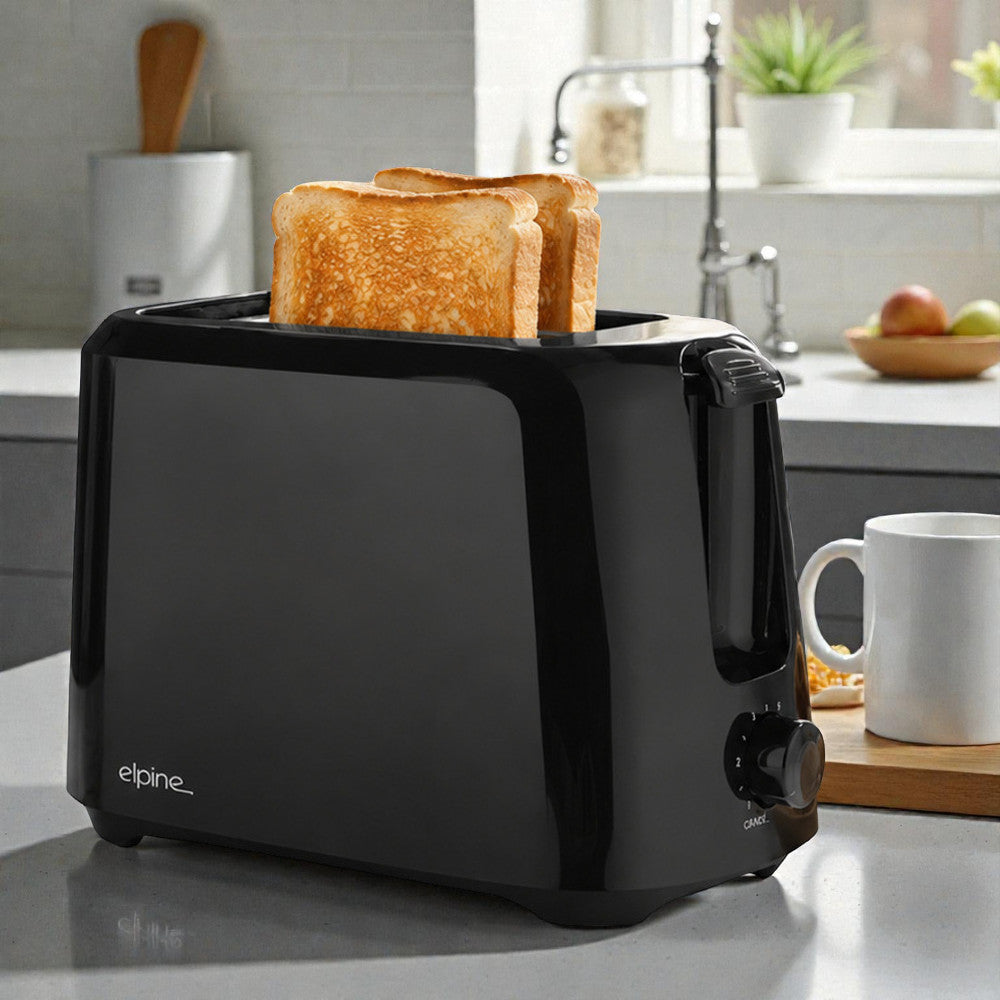 Black Cordless Electric Kettle & Toaster Set | 1.7L Jug 2200W Fast Boil | 2 Slices with Variable Browning Control