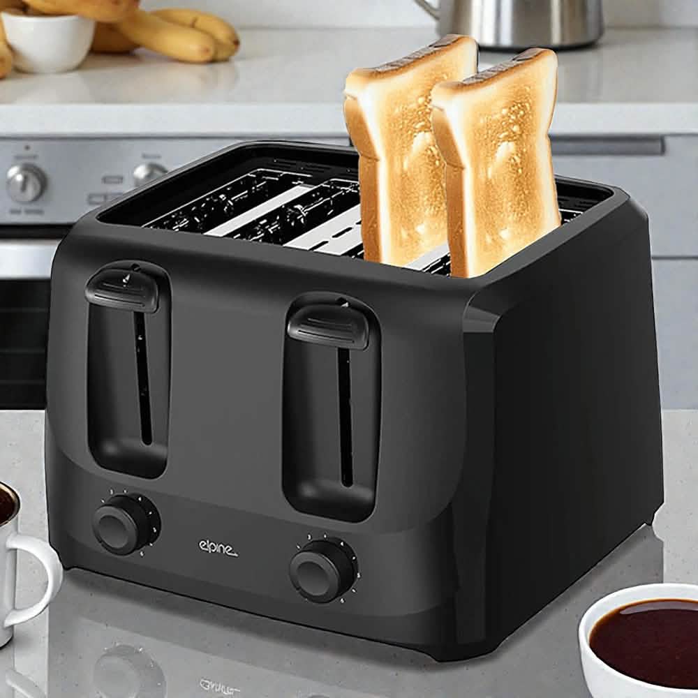 Black Cordless Electric Kettle & 4 Slice Toaster Set | 1.7L Jug | Variable Browning Control
