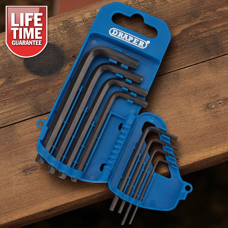 Draper 33685 Imperial AF Hex Key Set + Storage Holder 8pc Hexagon Allen Wrenches