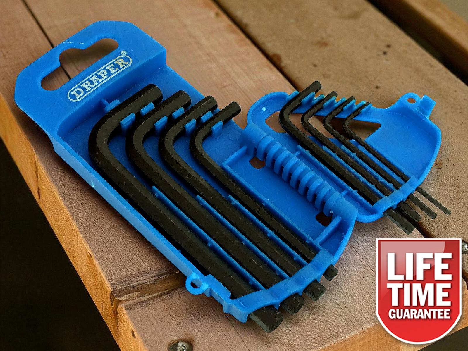 Draper 33685 Imperial AF Hex Key Set + Storage Holder 8pc Hexagon Allen Wrenches
