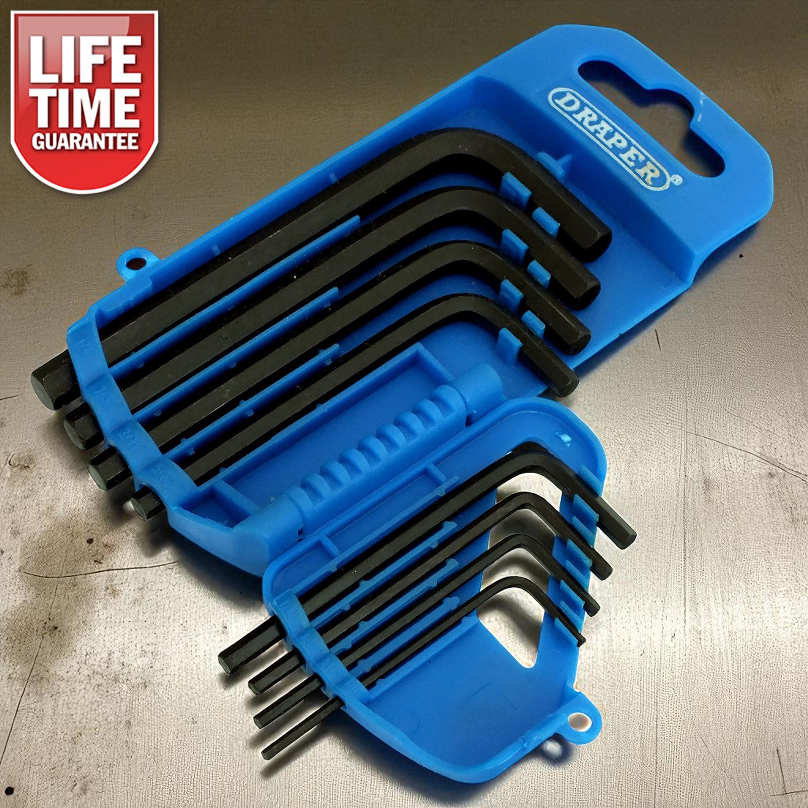 Draper 33685 Imperial AF Hex Key Set + Storage Holder 8pc Hexagon Allen Wrenches