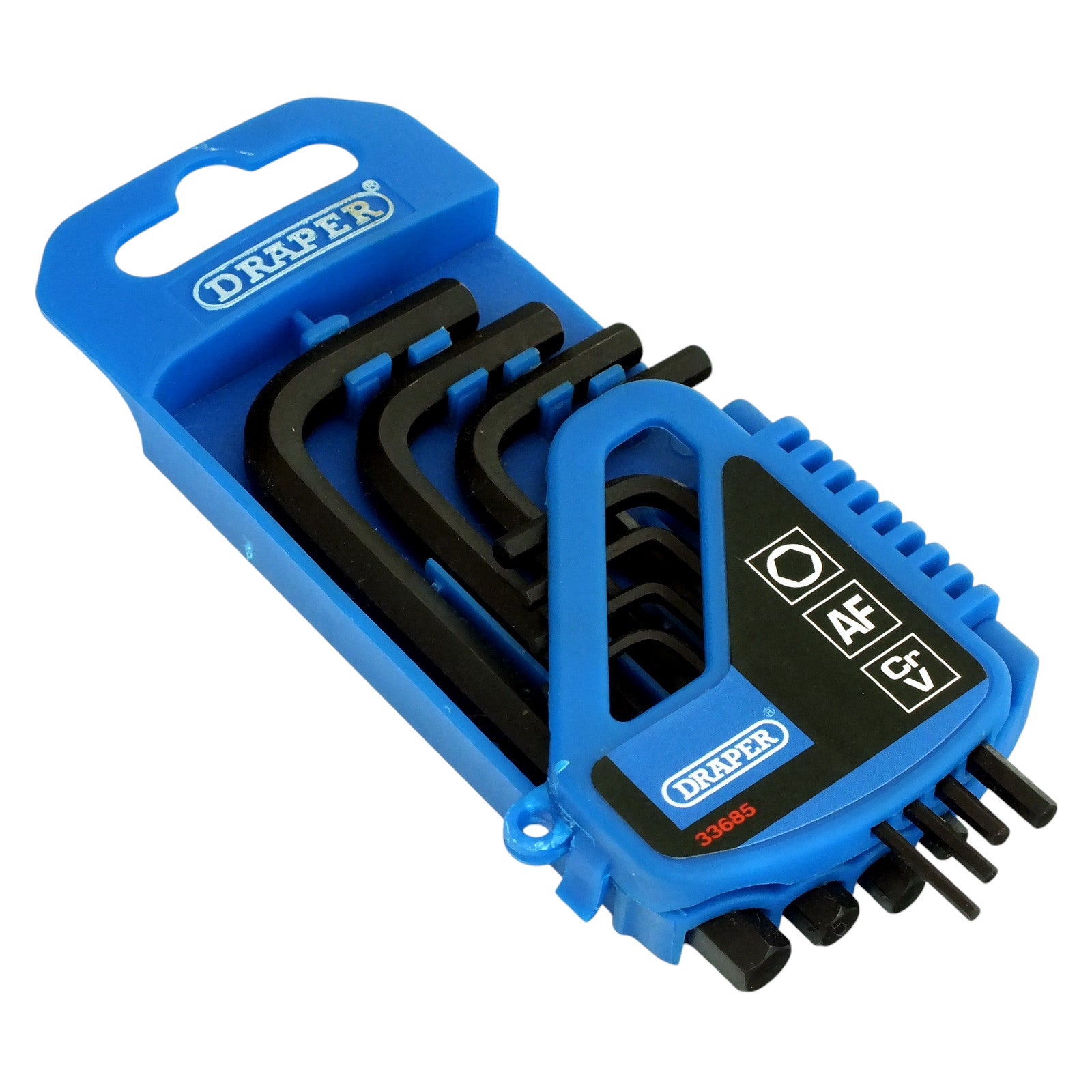 Draper 33685 Imperial AF Hex Key Set + Storage Holder 8pc Hexagon Allen Wrenches