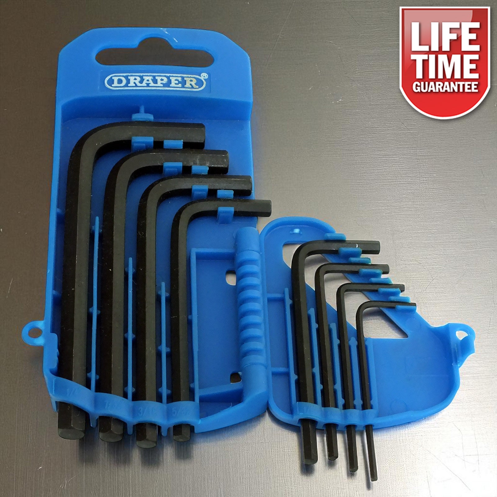 Draper 33685 Imperial AF Hex Key Set + Storage Holder 8pc Hexagon Allen Wrenches